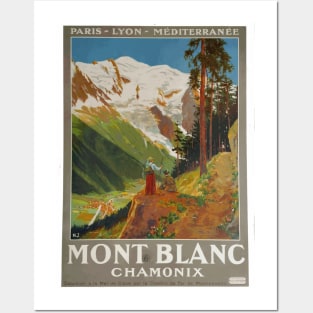 Mont Blanc, Chamonix - Vintage French Travel Poster Posters and Art